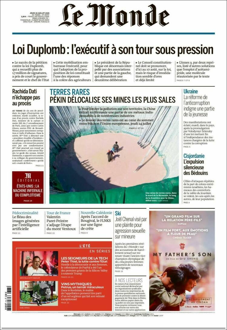 Portada de Le Monde (Francia)