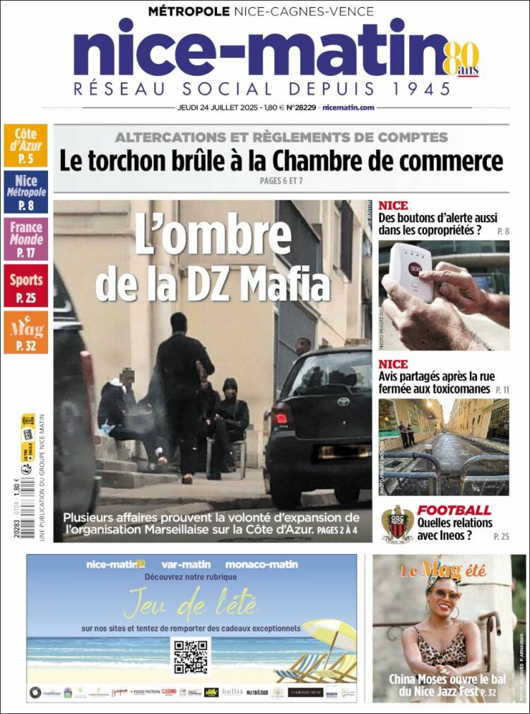 Portada de Nice-Matin (Francia)
