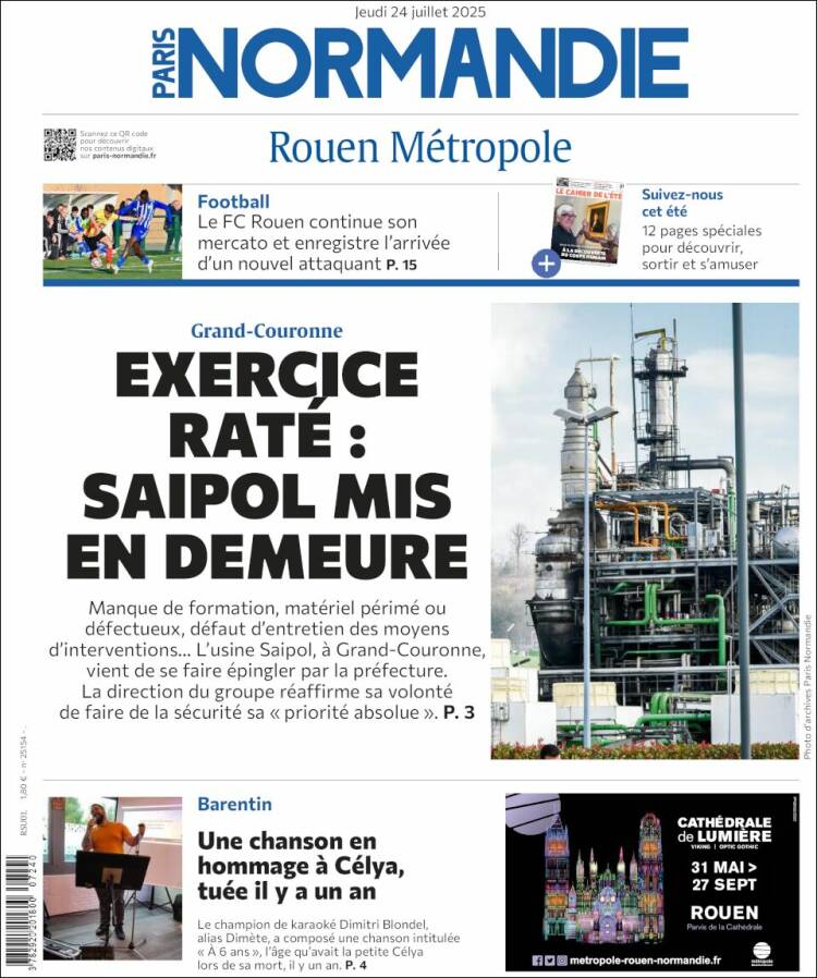 Portada de Paris Normandie (Francia)