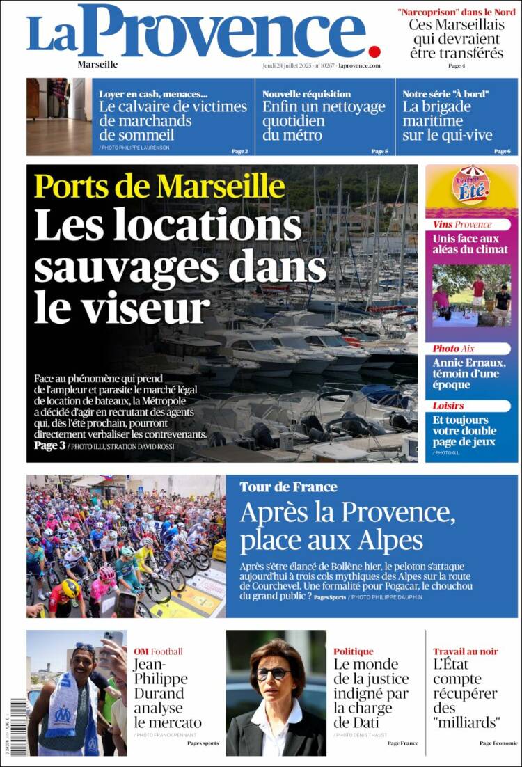 Portada de La Provence (Francia)