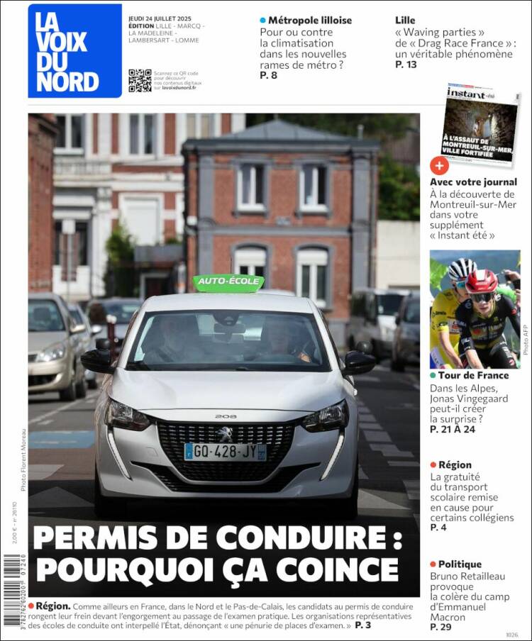Portada de La Voix du Nord (France)