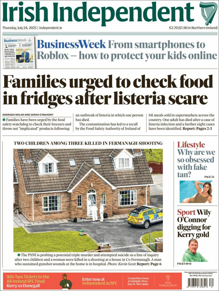 Portada de Irish Independent (Ireland)