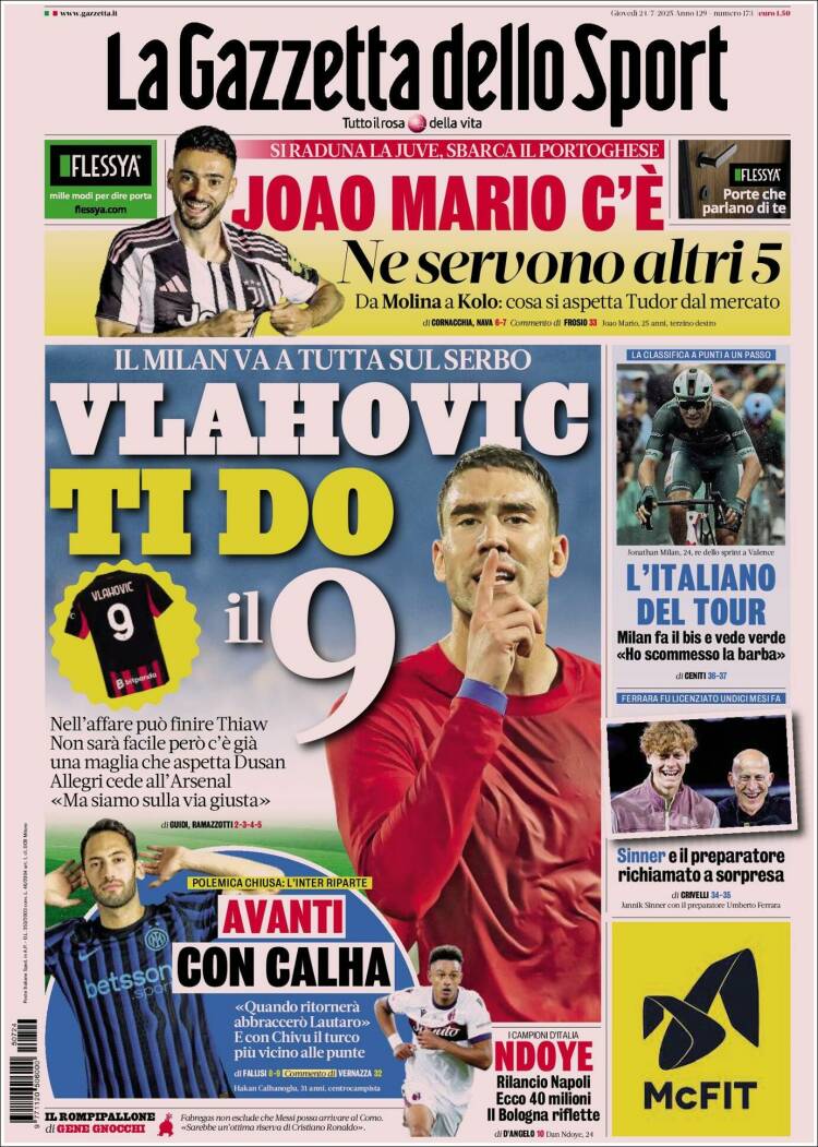 Portada de La Gazzetta dello Sport (Italy)