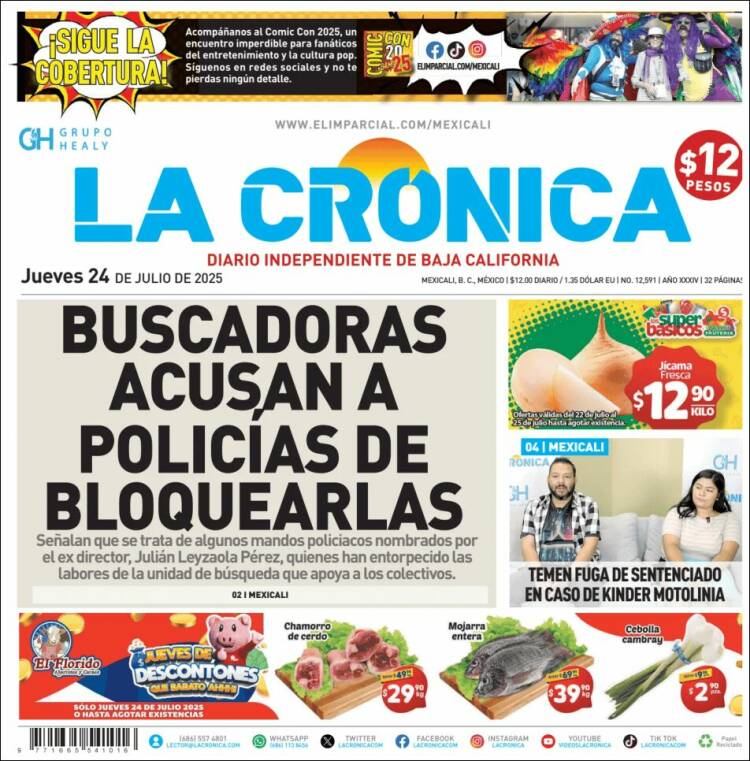 Portada de La Crónica de Baja California (México)