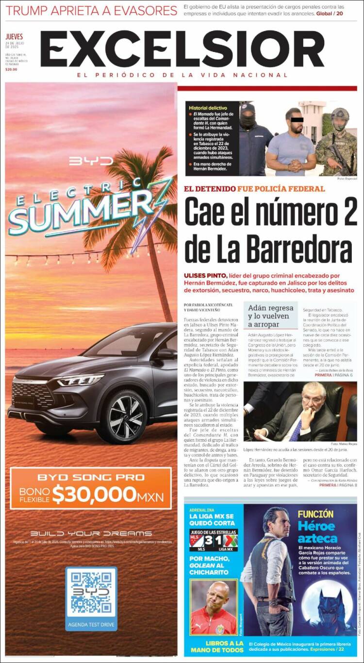 Portada de Excelsior (México)