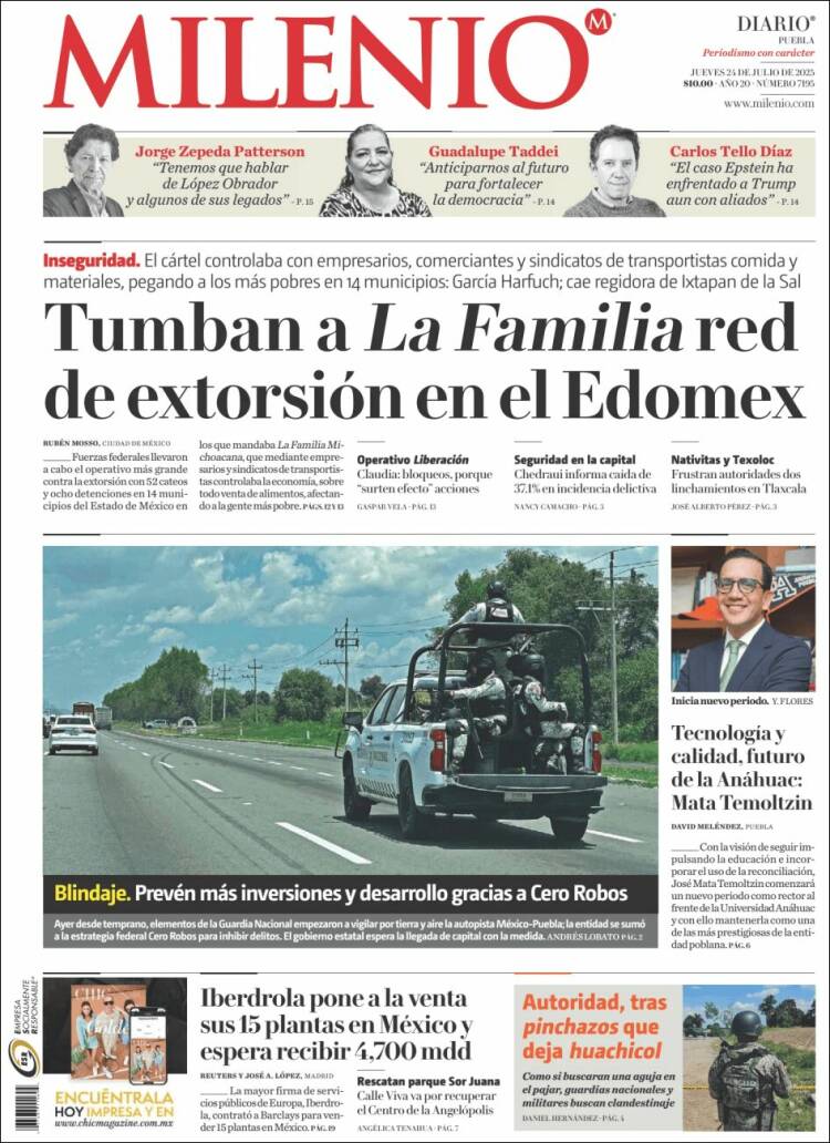 Portada de Milenio de Puebla (México)