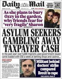 Portada de Daily Mail (Reino Unido)
