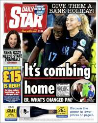 Portada de Daily Star (Reino Unido)