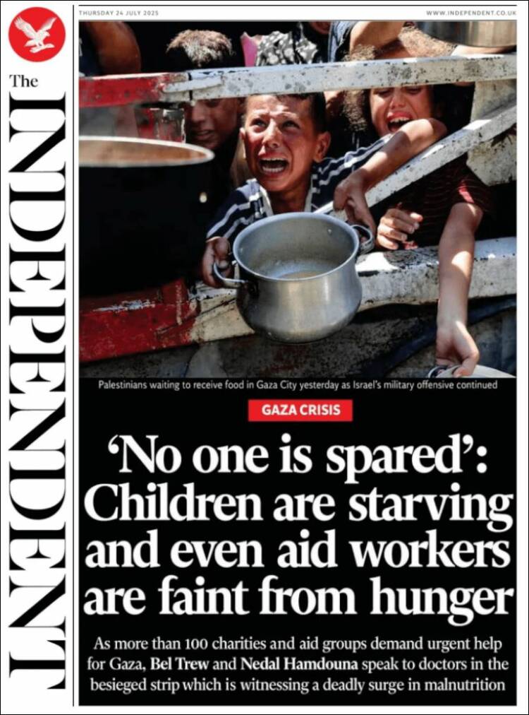 Portada de The Independent (Reino Unido)