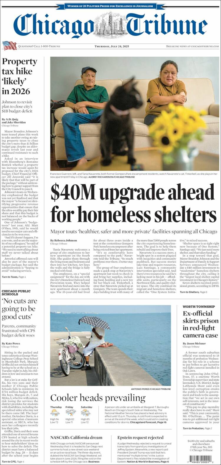 Portada de Chicago Tribune (USA)