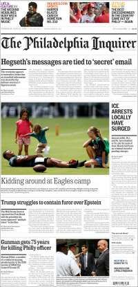 Portada de Philadelphia Inquirer (USA)
