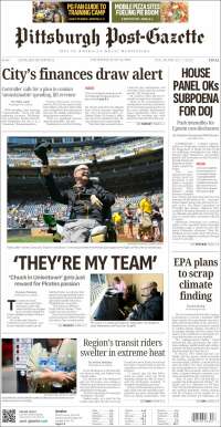 Portada de Pittsburgh Post-Gazette (USA)