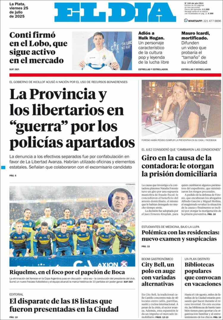 Portada de El Día de la Plata (Argentina)