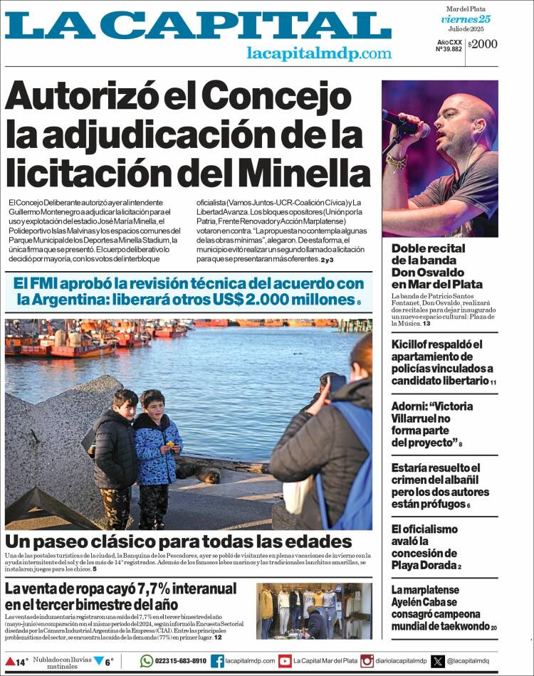 Portada de Diario La Capital - Mar del Plata (Argentina)