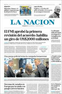 Portada de La Nación (Argentina)