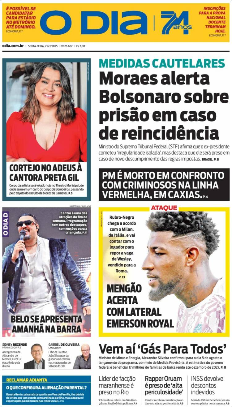Portada de O Dia (Brasil)