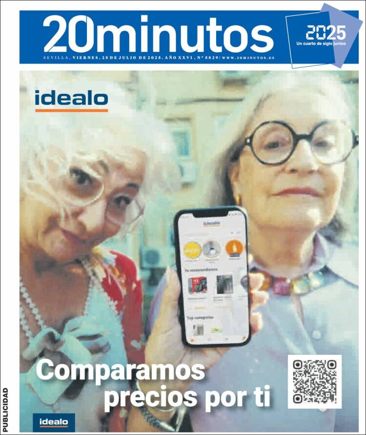 Portada de 20 Minutos - Sevilla (España)