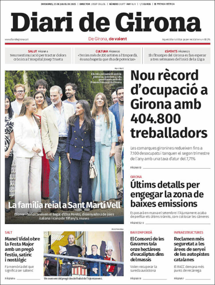 Portada de Diari de Girona (España)