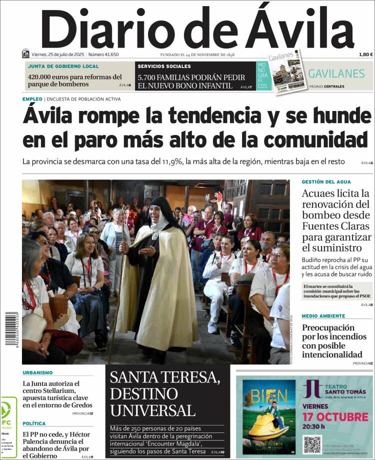 Portada de Diario de Ávila (Spain)