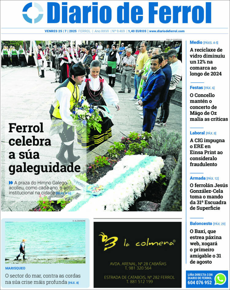 Portada de Diario de Ferrol (España)