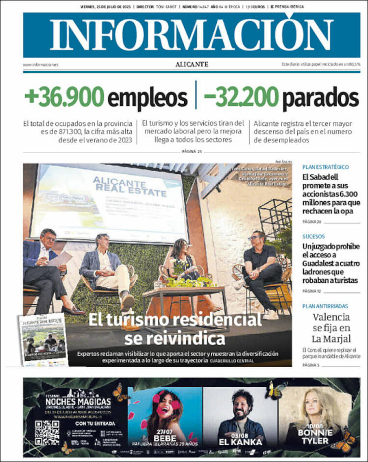 Portada de Diario Información (España)