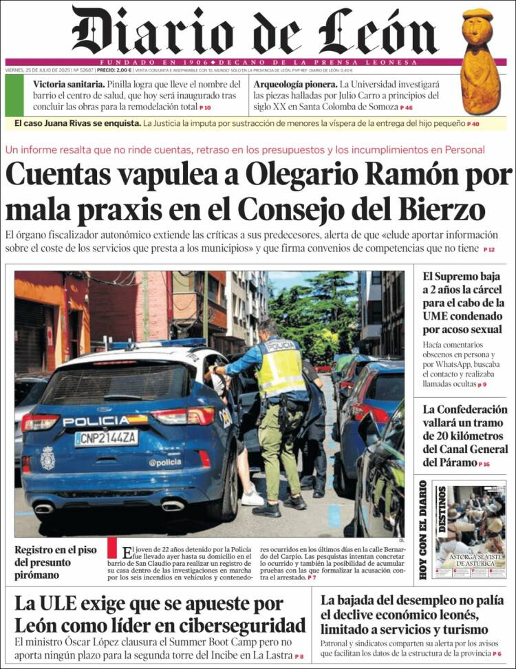 Portada de Diario de León (España)