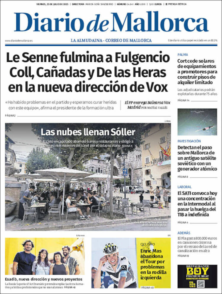 Portada de Diario de Mallorca (España)