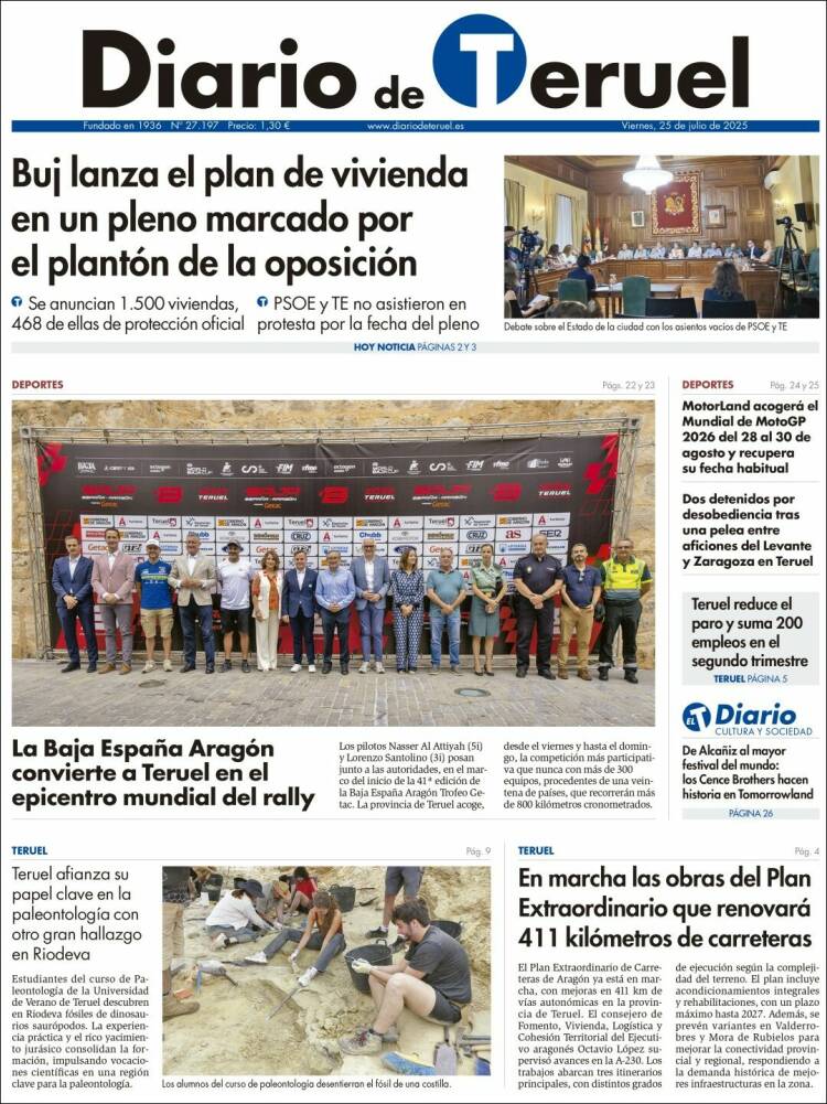 Portada de Diario de Teruel (Spain)
