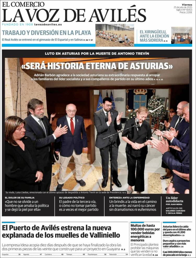Portada de El Comercio - Avilés (España)