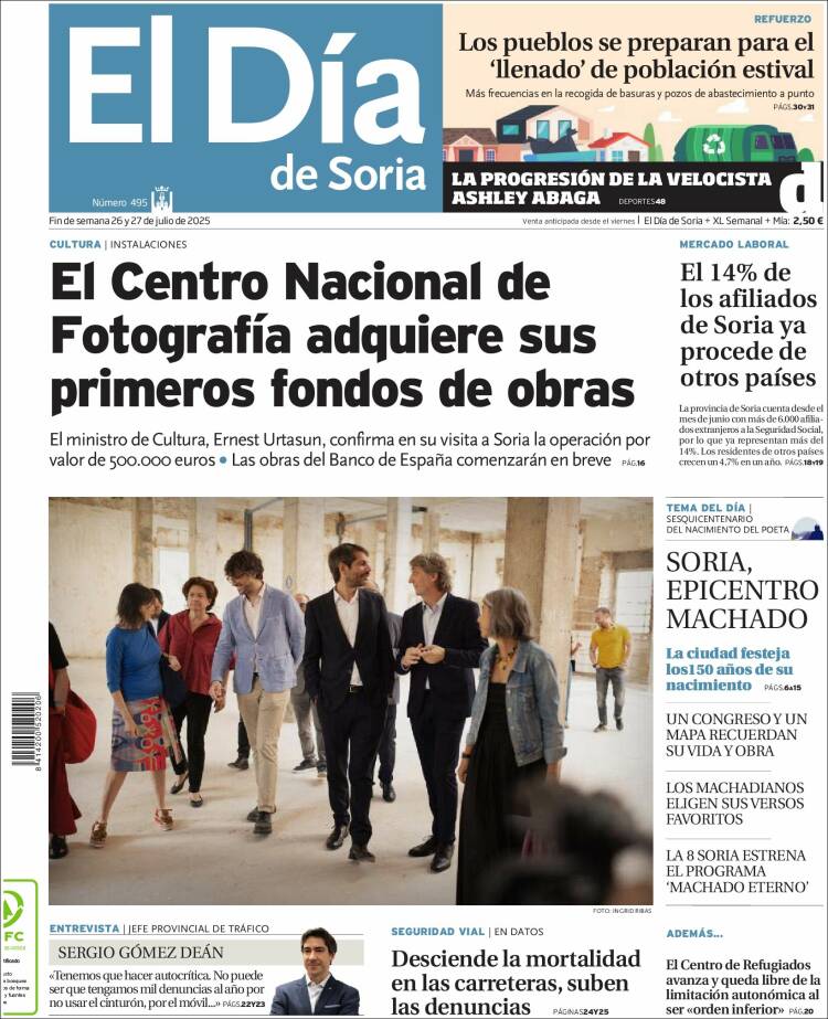 Portada de El Día de Soria (España)