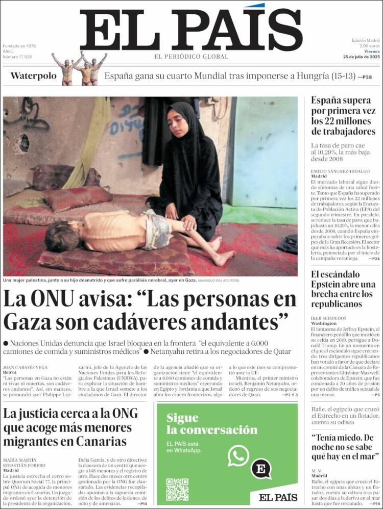Portada de El País (Spain)