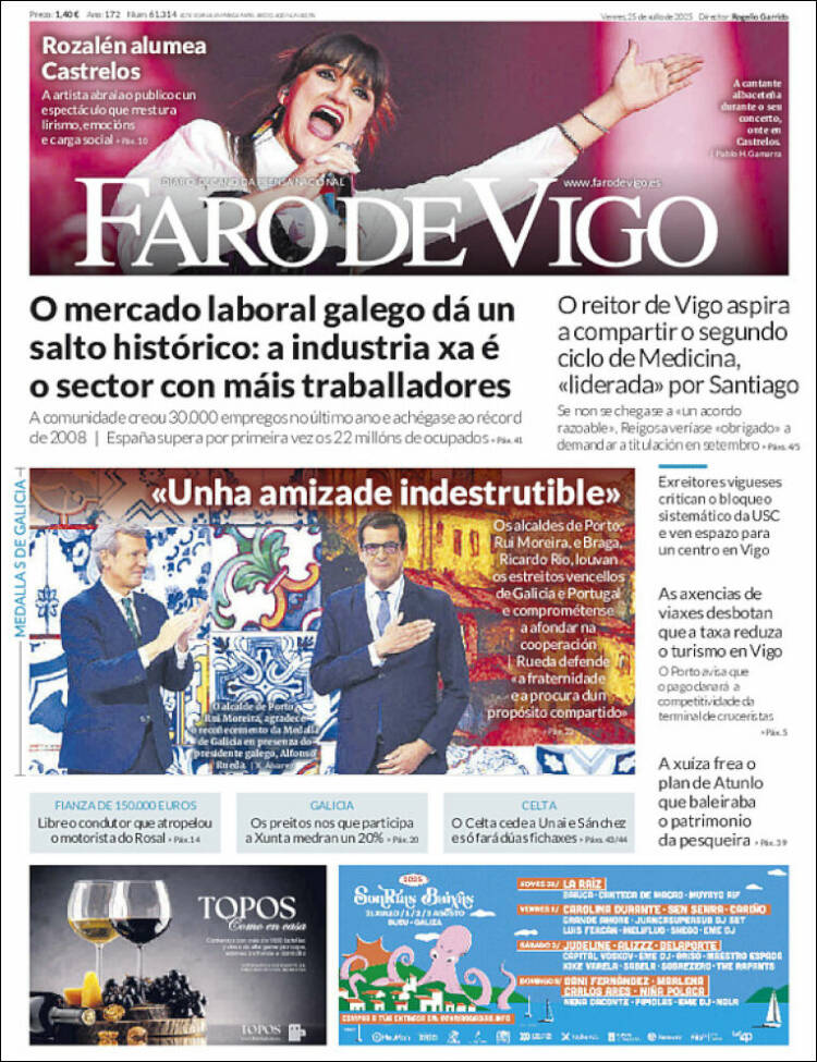 Portada de Faro de Vigo (España)