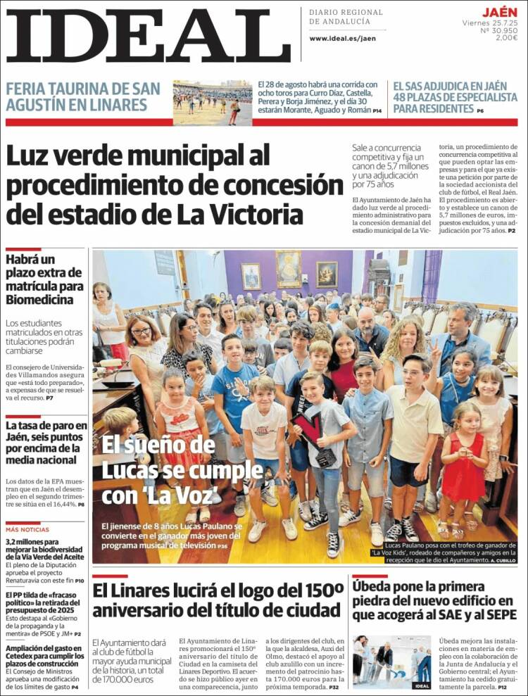 Portada de El Ideal de Jaén (España)