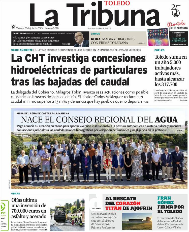 Portada de La Tribuna de Toledo (España)