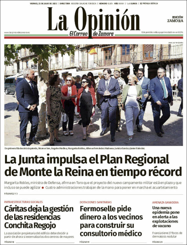 Portada de La Opinión - El Correo de Zamora (Spain)