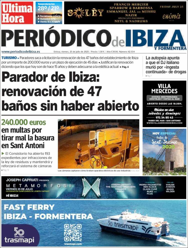 Portada de Periódico de Ibiza (España)