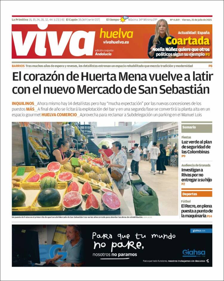 Portada de Viva Huelva (España)