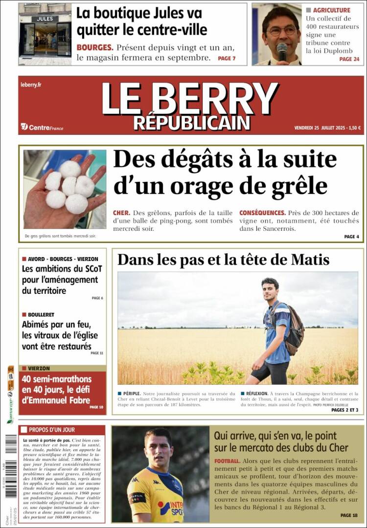 Portada de Berry Republicain (Francia)