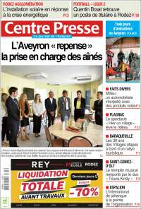 Portada de Centre Presse (Francia)
