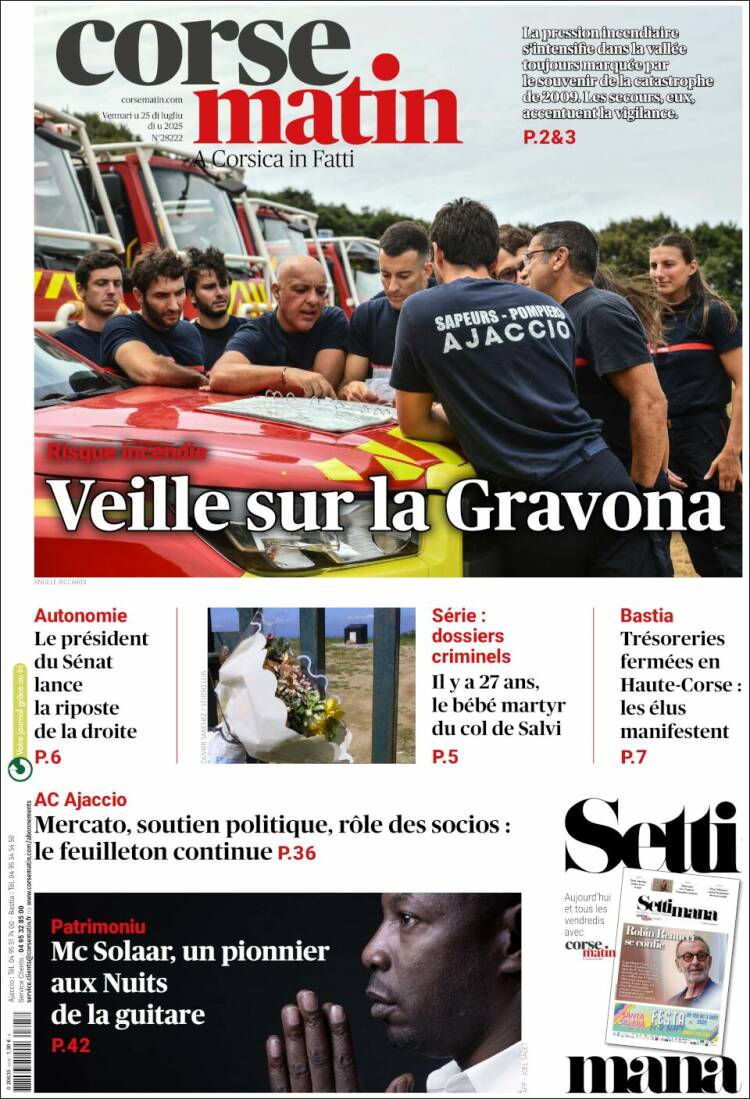 Portada de Corse-Matin (France)