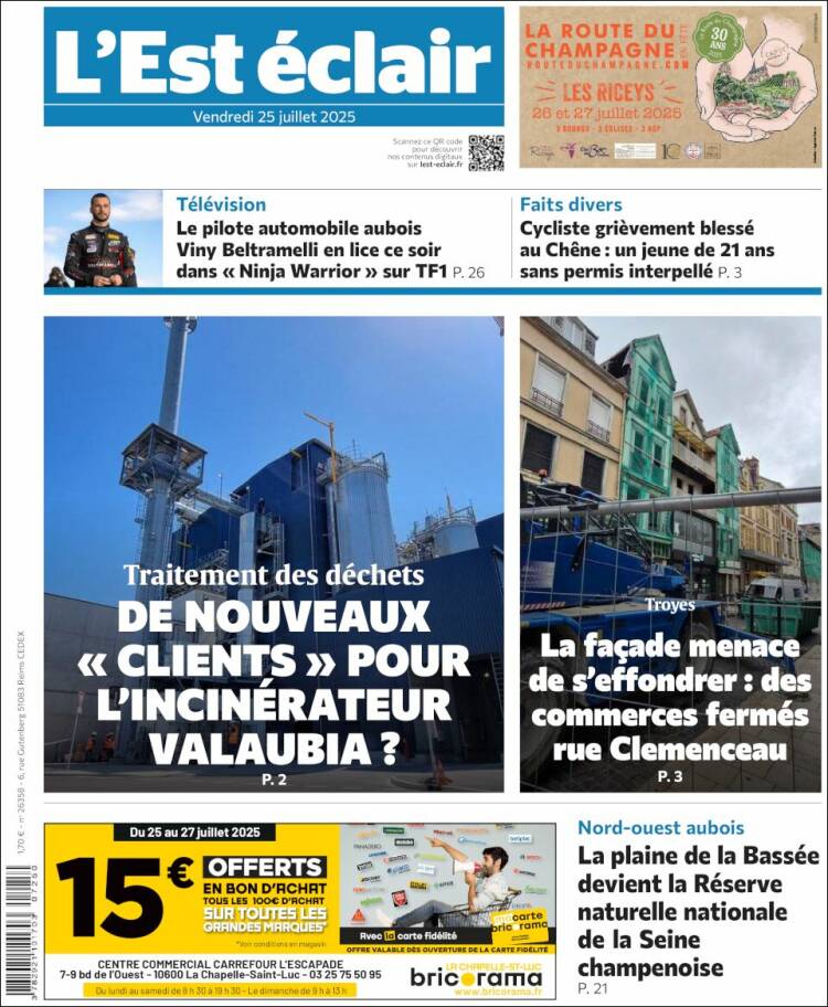 Portada de L'Est Eclair (Francia)