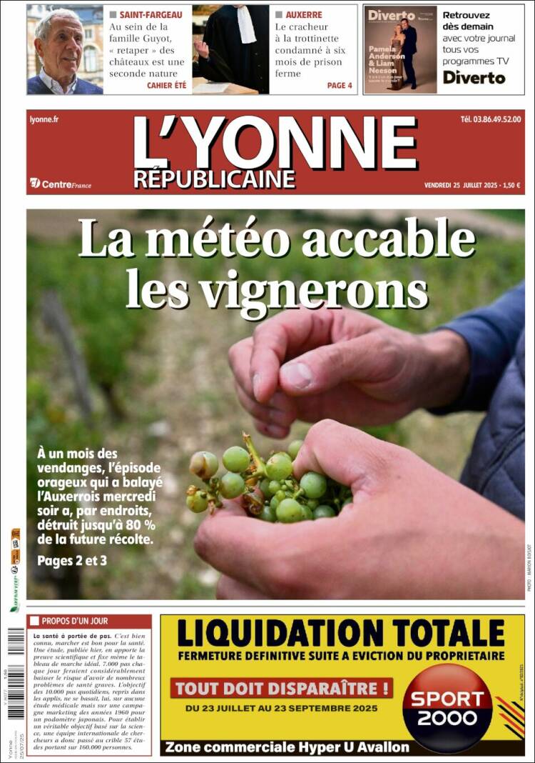 Portada de L'Yonne-Républicaine (Francia)