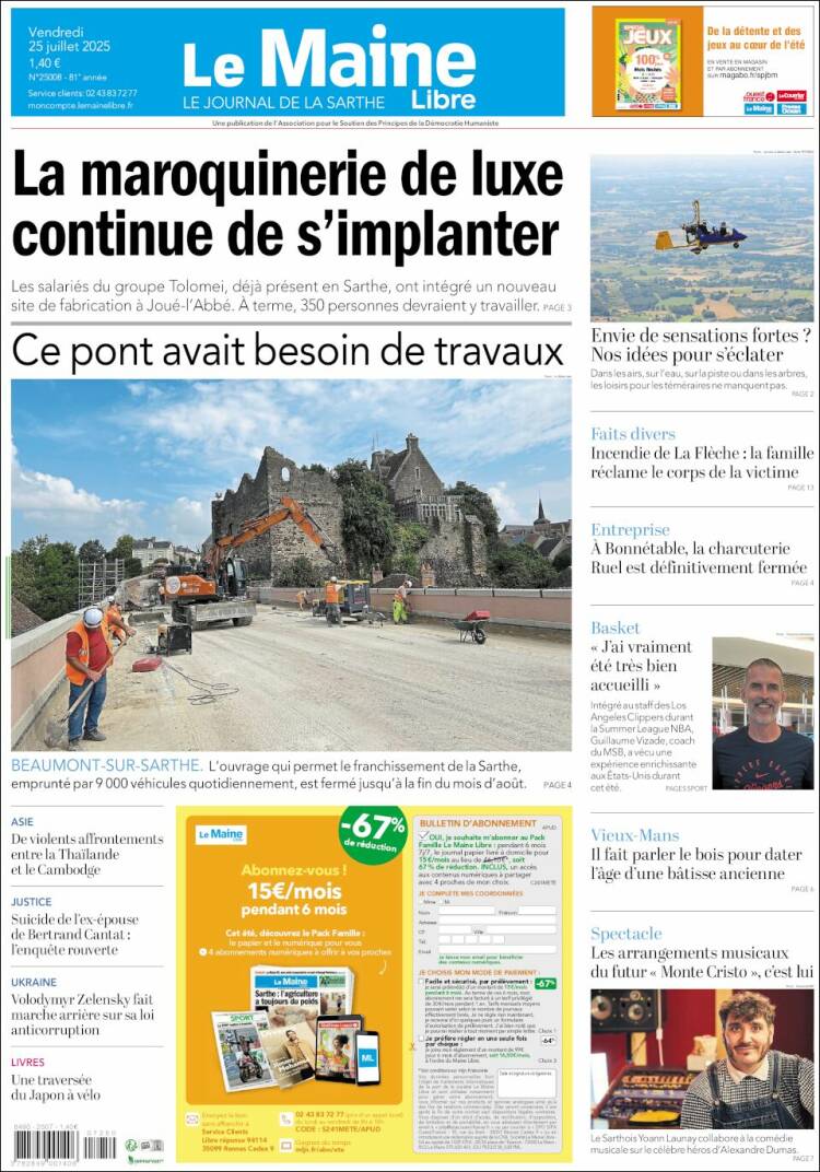 Portada de Le Maine Libre (Francia)