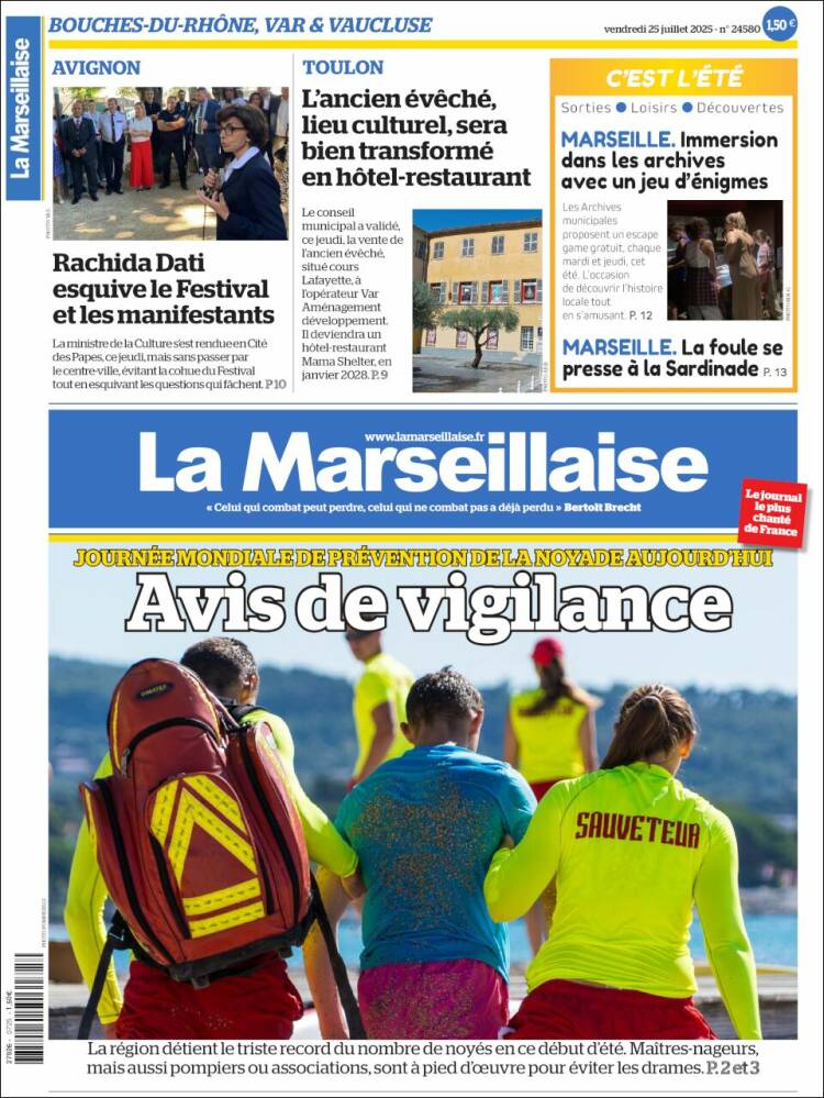 Portada de La Marseillaise (Francia)