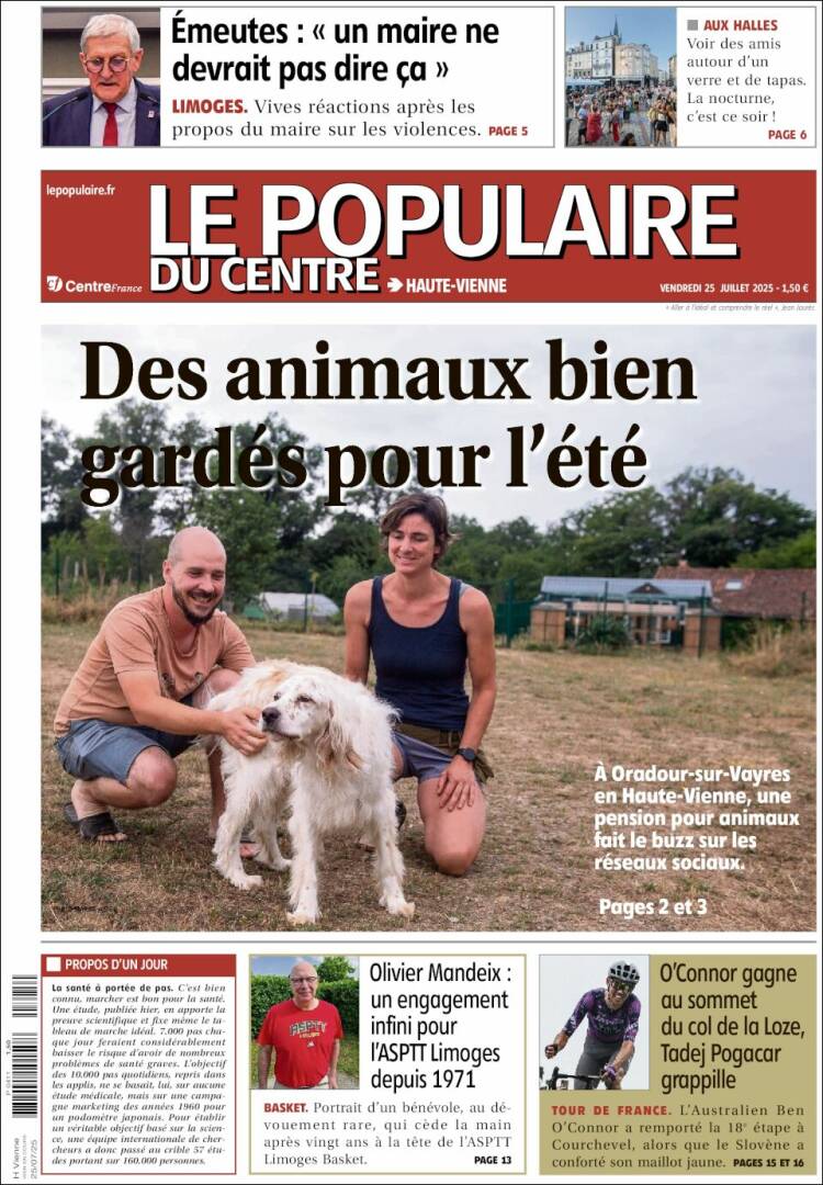 Portada de Le Populaire du Centre (Francia)