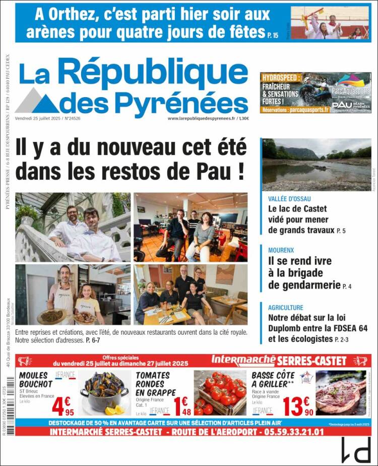 Portada de La République des Pyrénées (Francia)