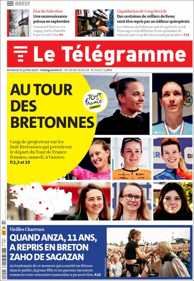 Portada de Télégramme (Francia)