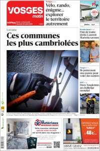 Portada de Vosges Matin (Francia)