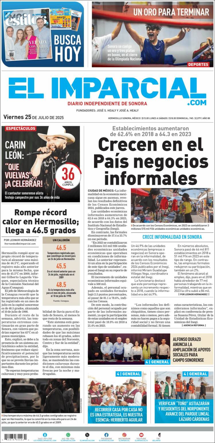 Portada de El Imparcial (México)