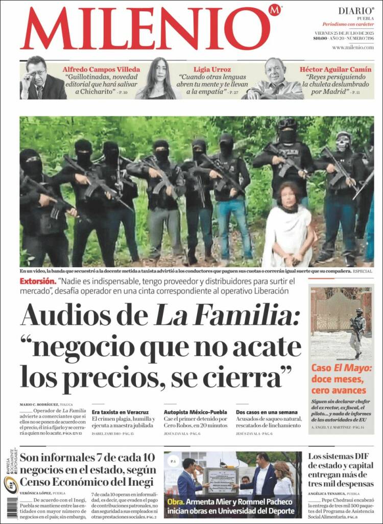 Portada de Milenio de Puebla (México)